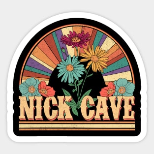 Nick Flowers Name Cave Personalized Gifts Retro Style Sticker